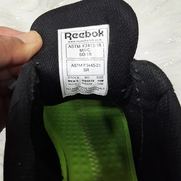 Reebok Men's sublime cushion Atletic work sneakers shoes black size 10 /